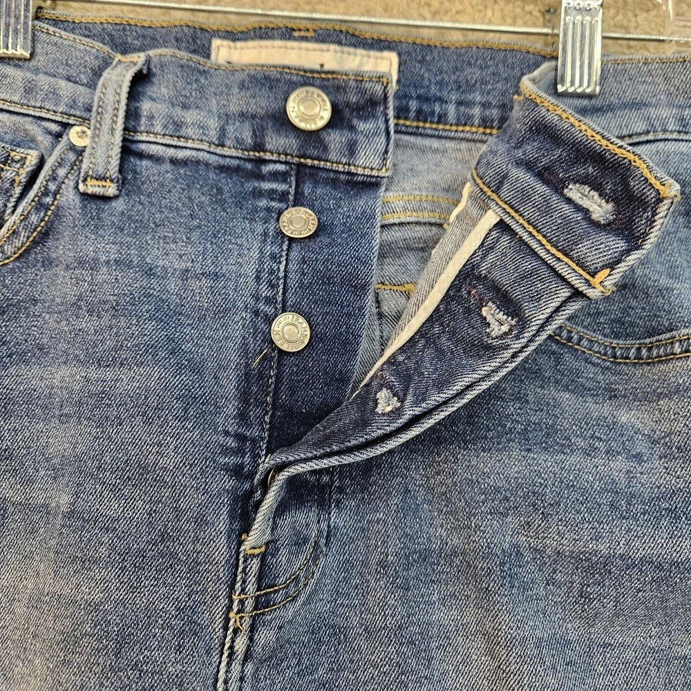 Frank & Eileen Cork Jeans Women 32 Slim Straight Raw Hem Medium Wash Denim - Picture 8 of 16